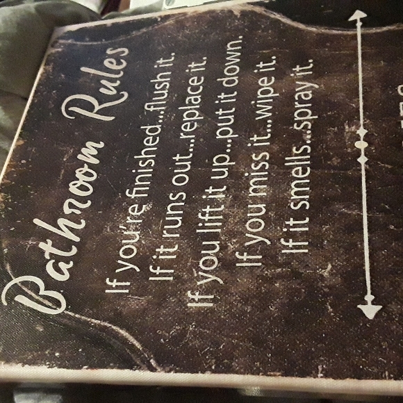 Bathroom sign on canvas New